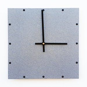 Glitter Silver Square Wall Clock - Modern Home
